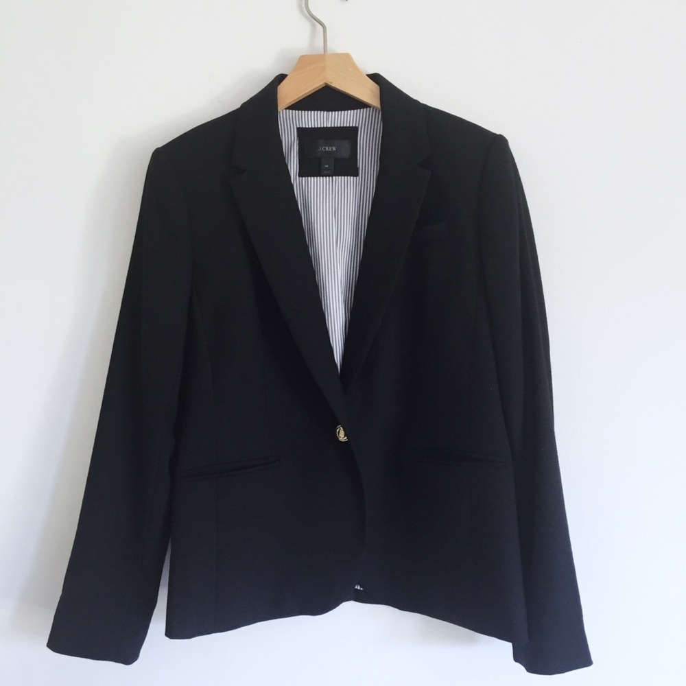 J Crew black wool blazer size 14